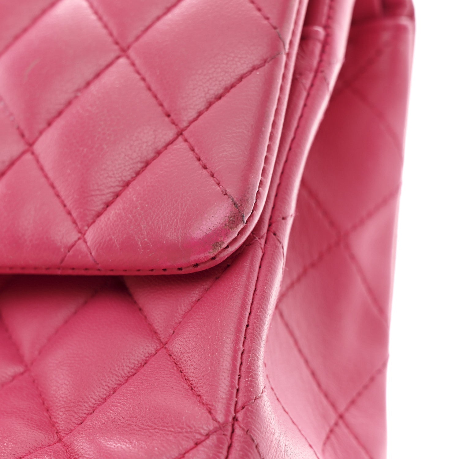 Chanel Lambskin Quilted Medium Double Flap Fuchsia