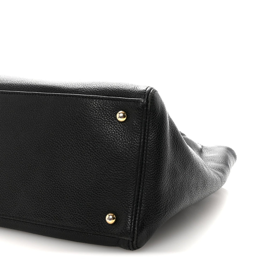 Chanel Calfskin Cerf Executive Shopper Tote Black