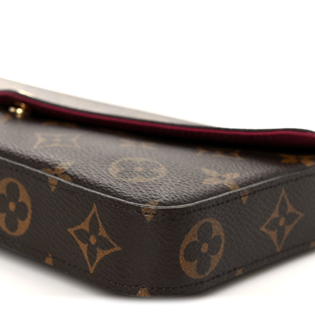 Louis Vuitton Monogram Pochette Felicie Chain Wallet Fuchsia