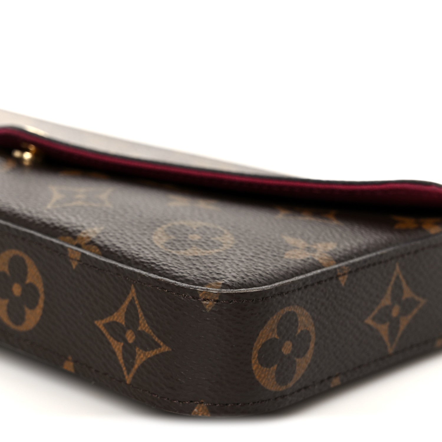 Louis Vuitton Monogram Pochette Felicie Chain Wallet Fuchsia