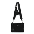 Prada Re-Nylon Saffiano Re-Edition 2000 Double Zip Crossbody Bag Black