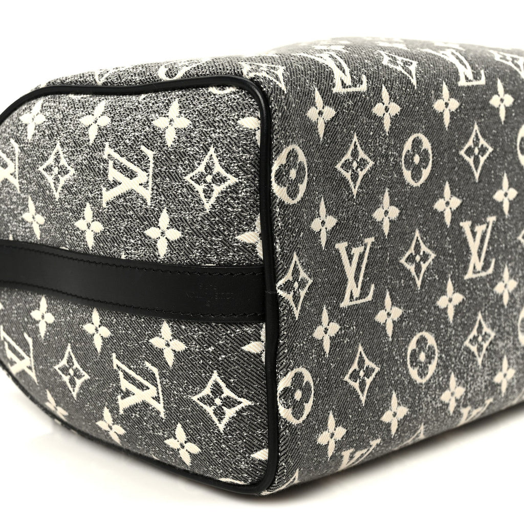 Louis Vuitton Denim Monogram Jacquard Speedy Bandouliere 25 Black
