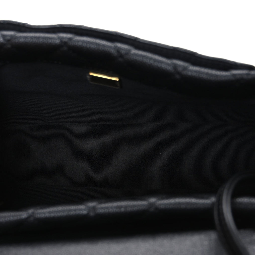 Chanel Caviar Calfskin Quilted Small Top Handle Flap Black