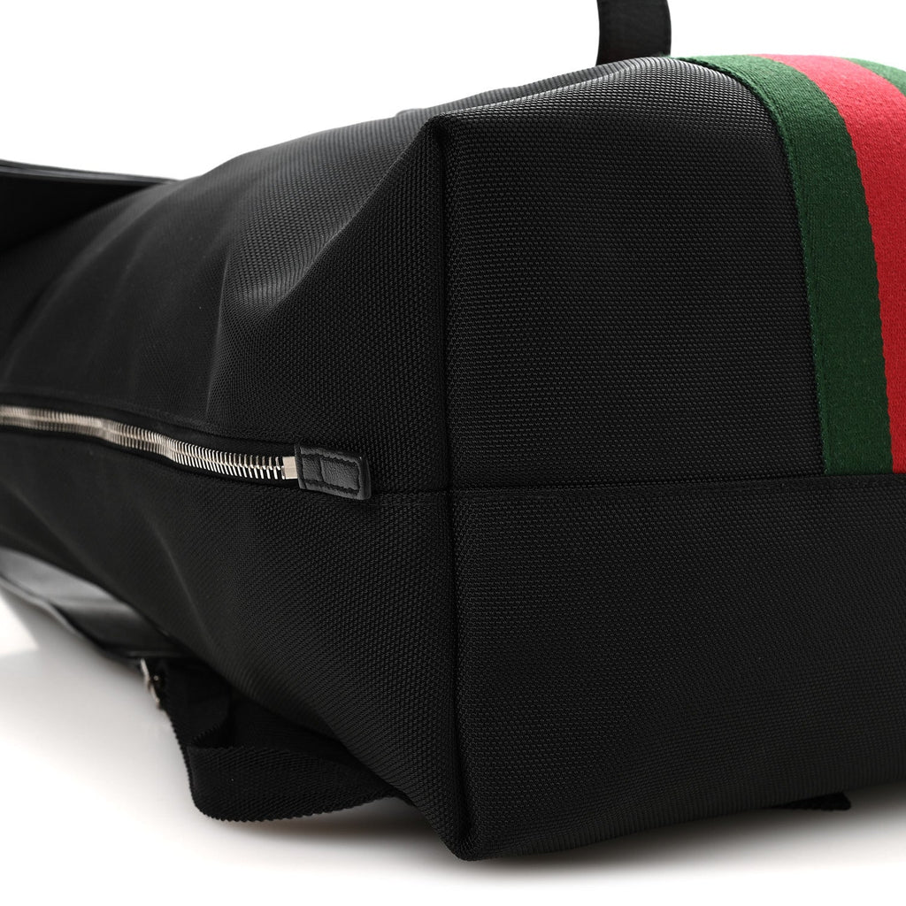 Gucci Techno Canvas Web Single Buckle Backpack Black