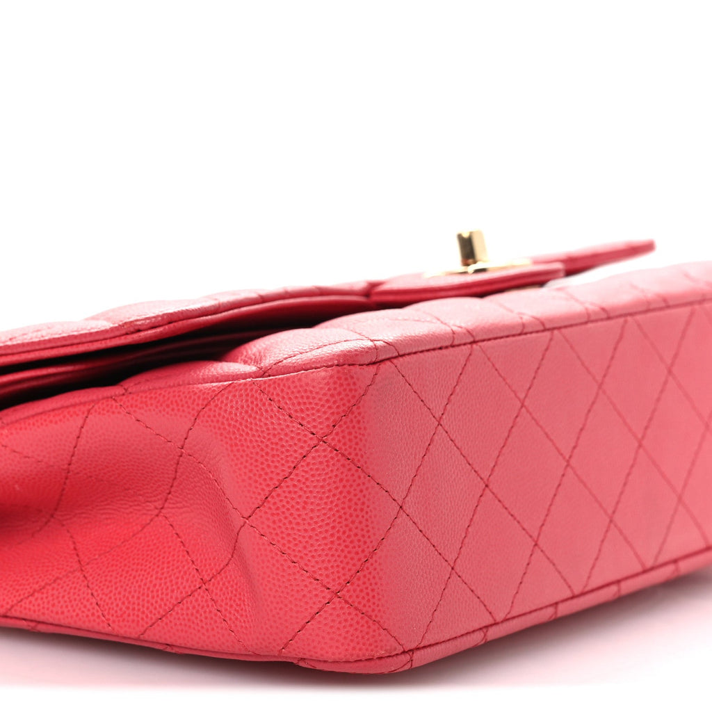 Chanel Caviar Quilted Medium Double Flap Dark Pink