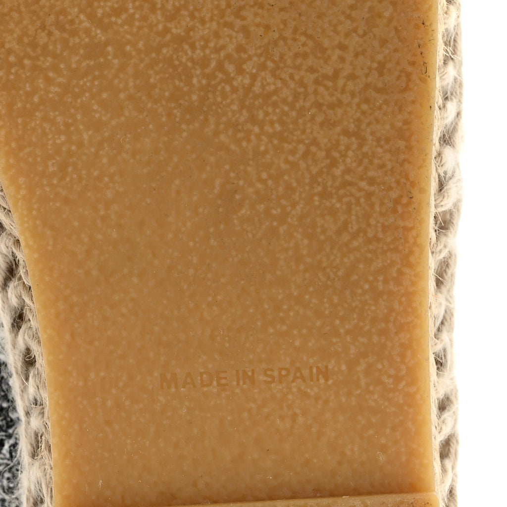 Chanel Tweed Sequin CC Espadrilles 37 Black White