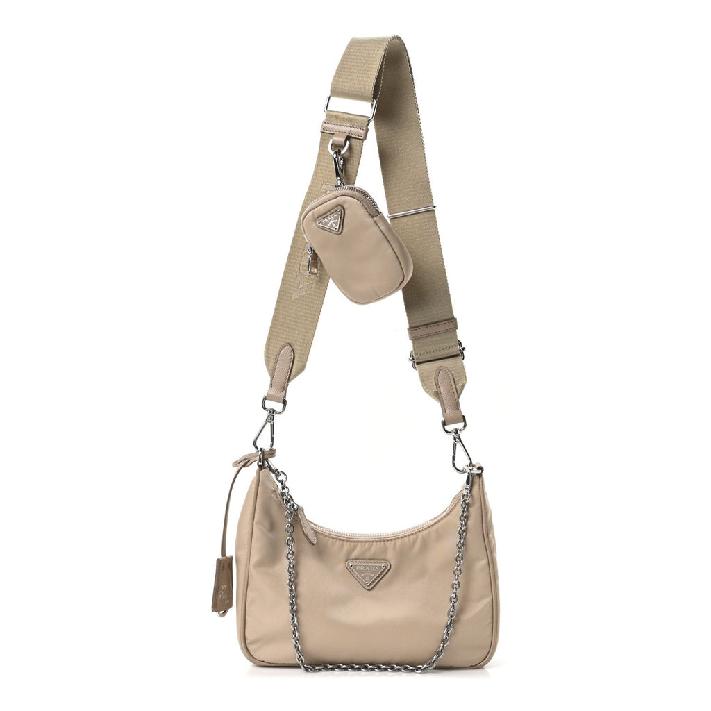 Prada Nylon Re-Edition 2005 Shoulder Bag Cammeo