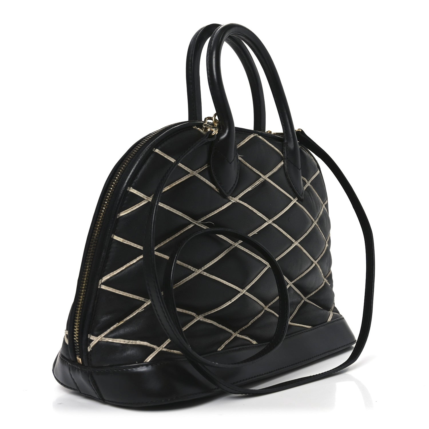 Louis Vuitton Lambskin Malletage Alma PM Black