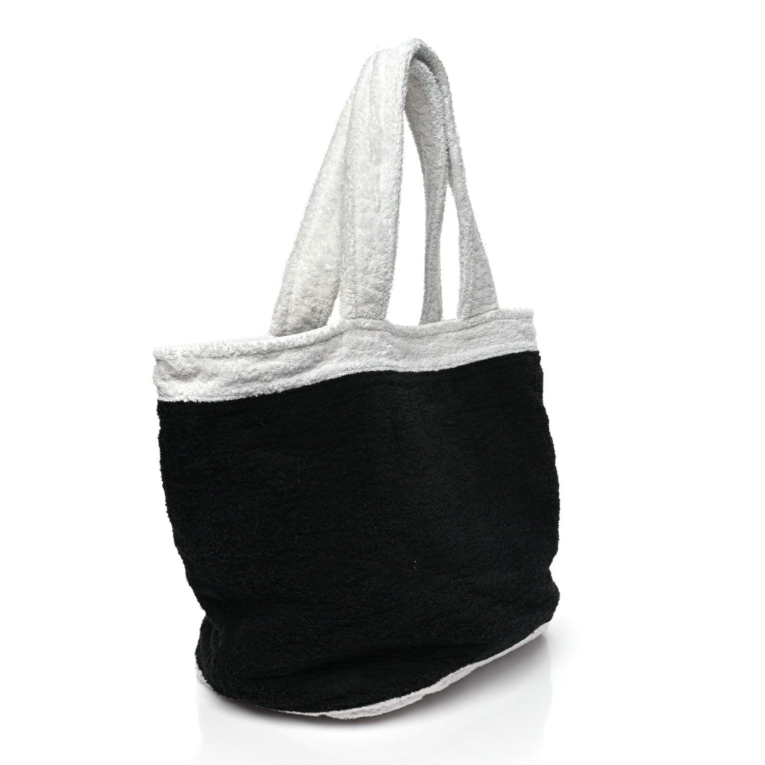 Chanel Terry Cotton CC Beach Tote Towel Set Black White