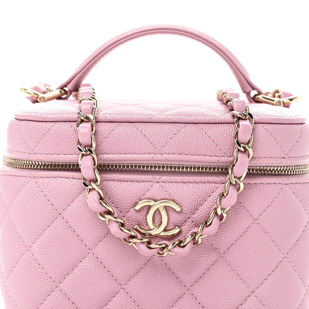Chanel Caviar Quilted Small CC Vanity Case Pink