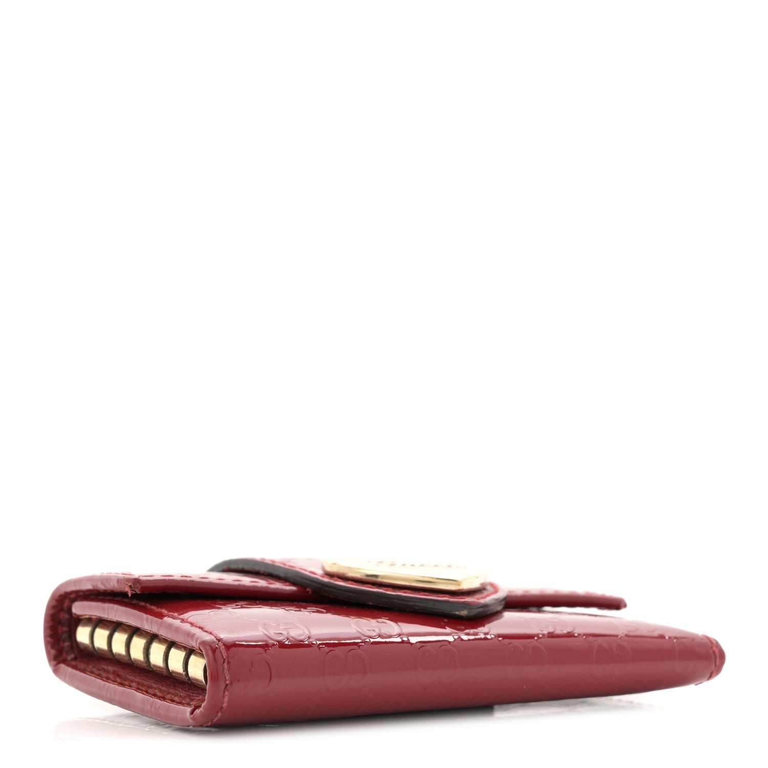 Gucci Patent Microguccissima Heart 6 Key Holder Case Red