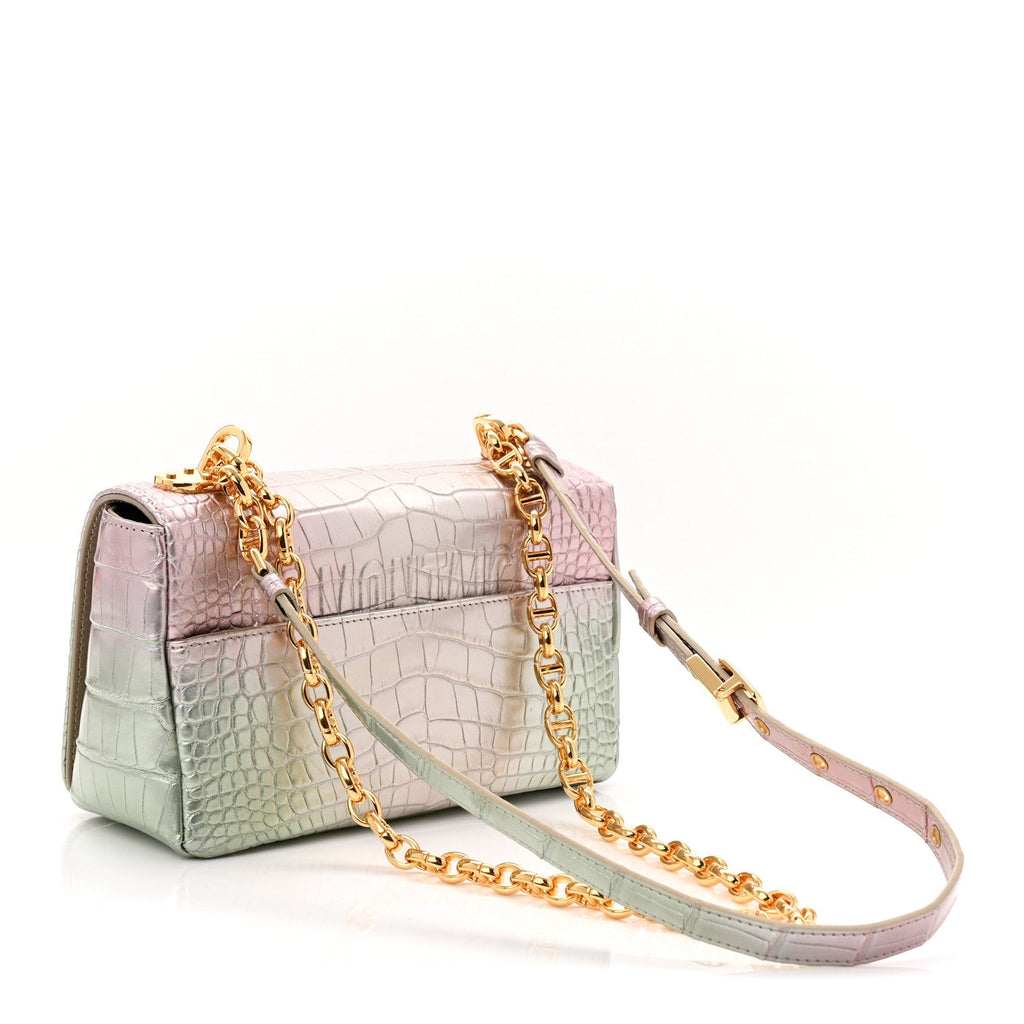 Christian Dior Metallic Alligator Small Caro Bag Multicolor
