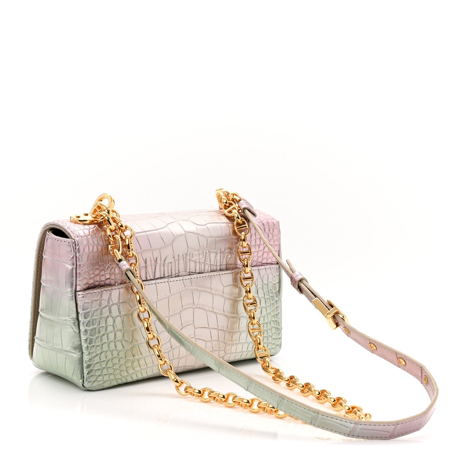 Christian Dior Metallic Alligator Small Caro Bag Multicolor