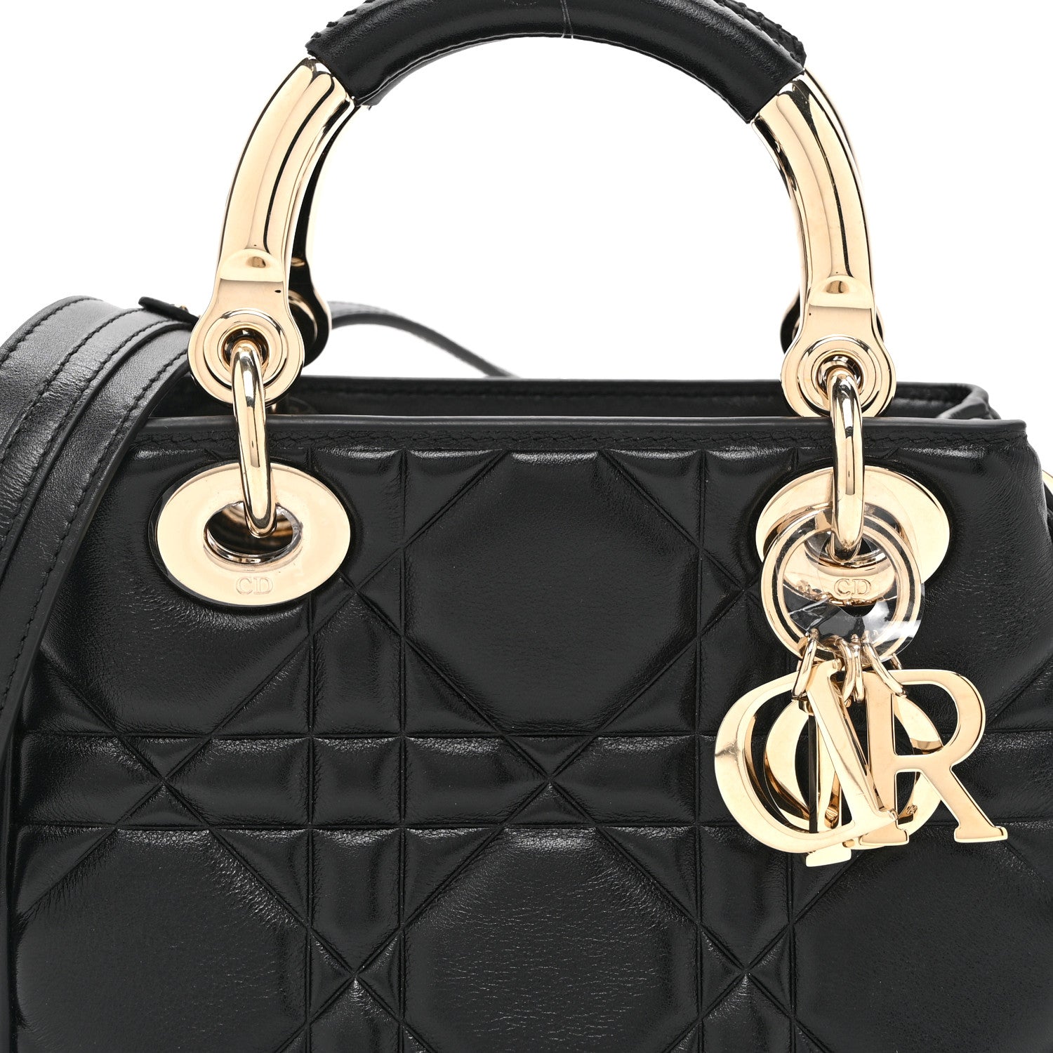 Christian Dior Calfskin Cannage Mini The Lady 95.22 Black