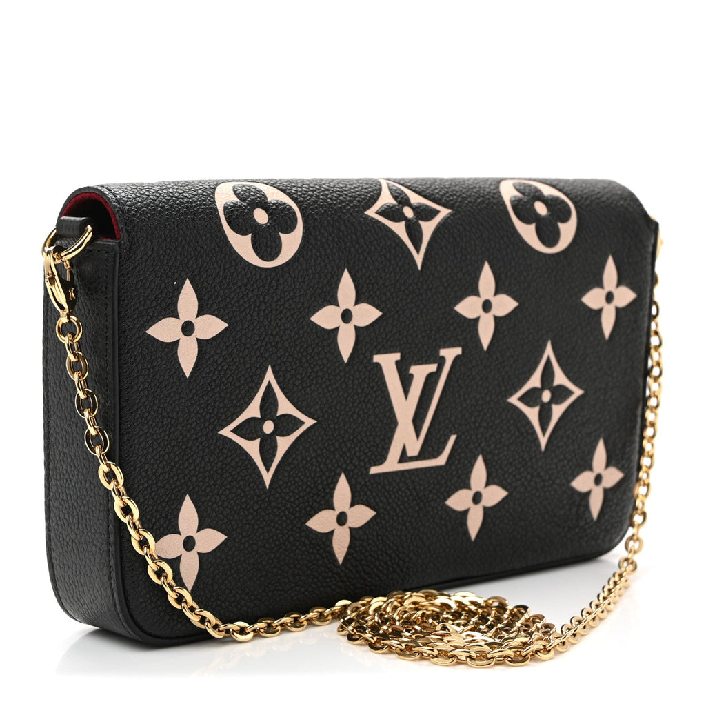 Louis Vuitton Empreinte Monogram Giant Felicie Pochette Black Beige