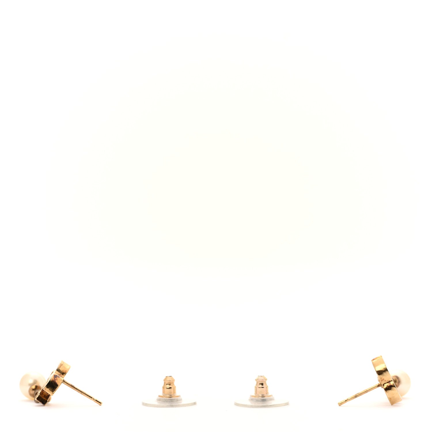 Pearl Mini CC Drop Earrings Gold