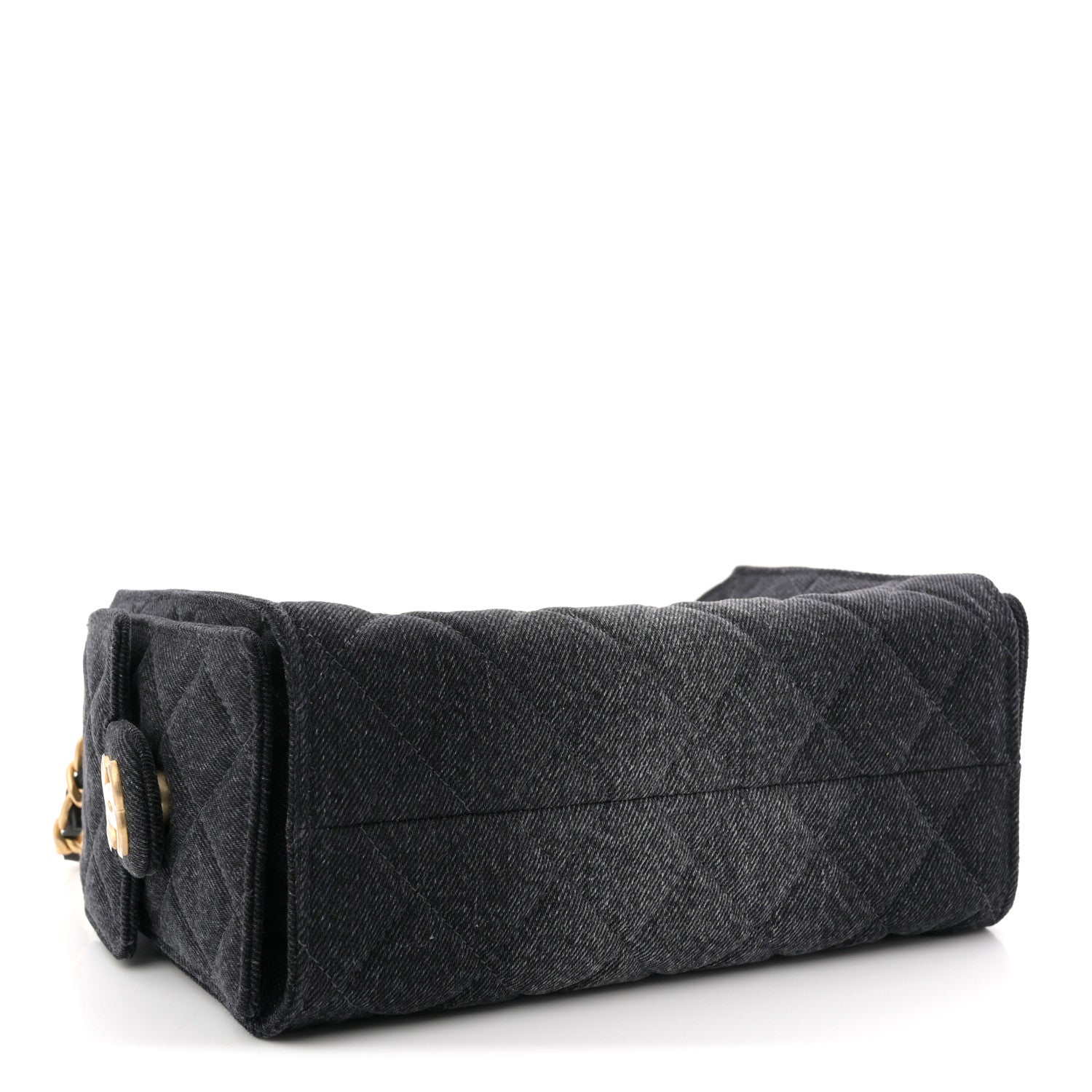 Chanel Washed Denim Quilted Mini Chanel 25 Handbag Black