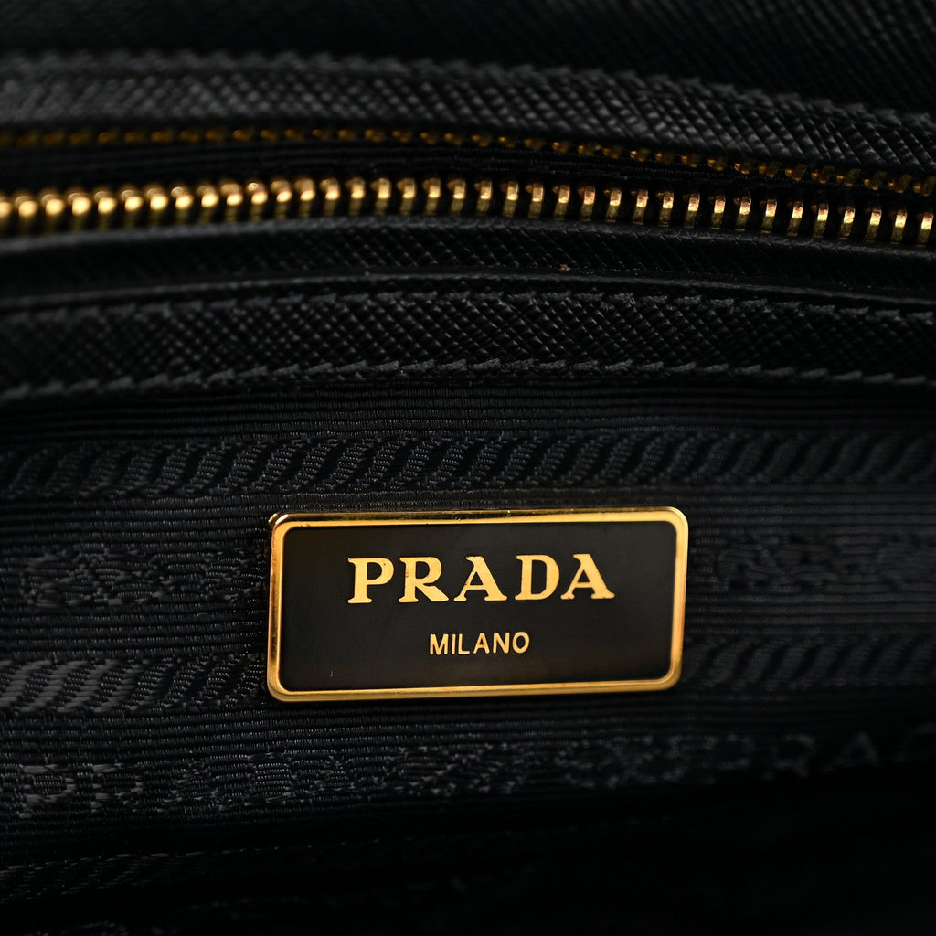Prada Saffiano Small Galleria Double Zip Tote Black