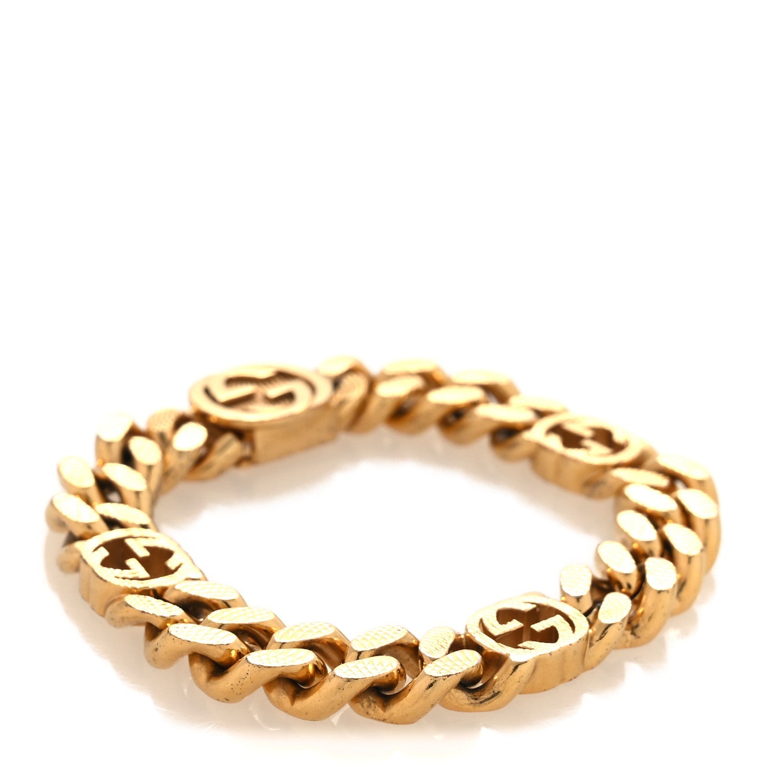 Gucci Interlocking G Curb Chain Bracelet S Gold