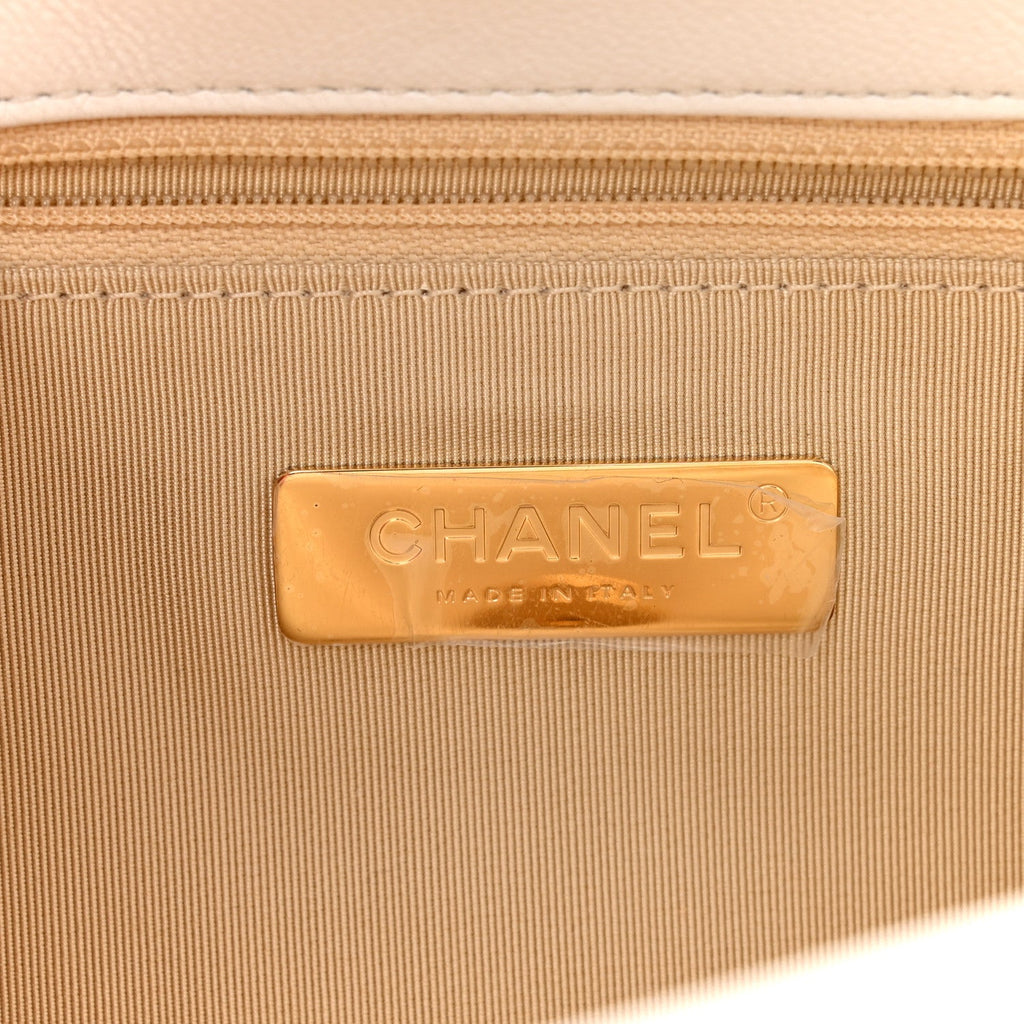 Chanel Goatskin Quilted Medium Chanel 19 Flap White