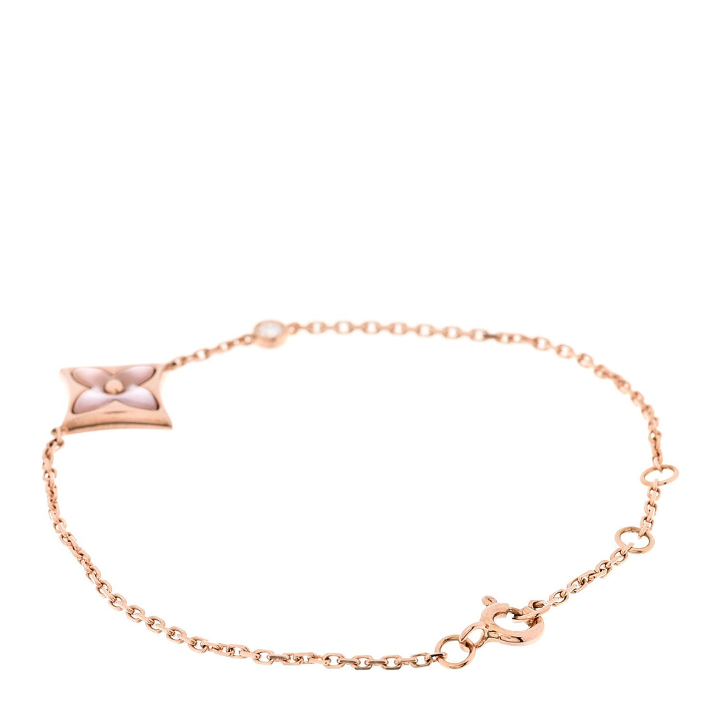 Louis Vuitton 18K Pink Gold Diamond Pink Mother of Pearl Color Blossom BB Star Bracelet