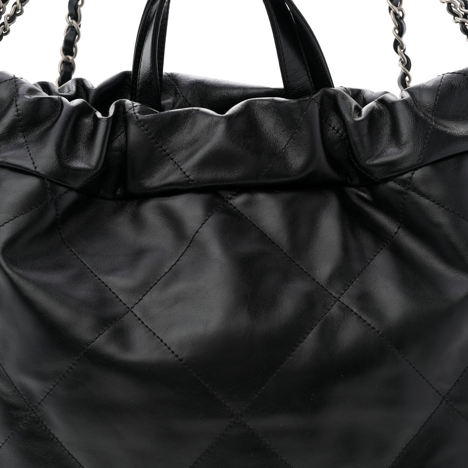Chanel Shiny Calfskin Quilted Chanel 22 Backpack Black