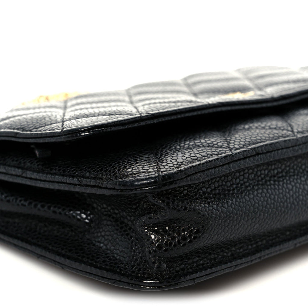Chanel Caviar Quilted Wallet on Chain WOC Black
