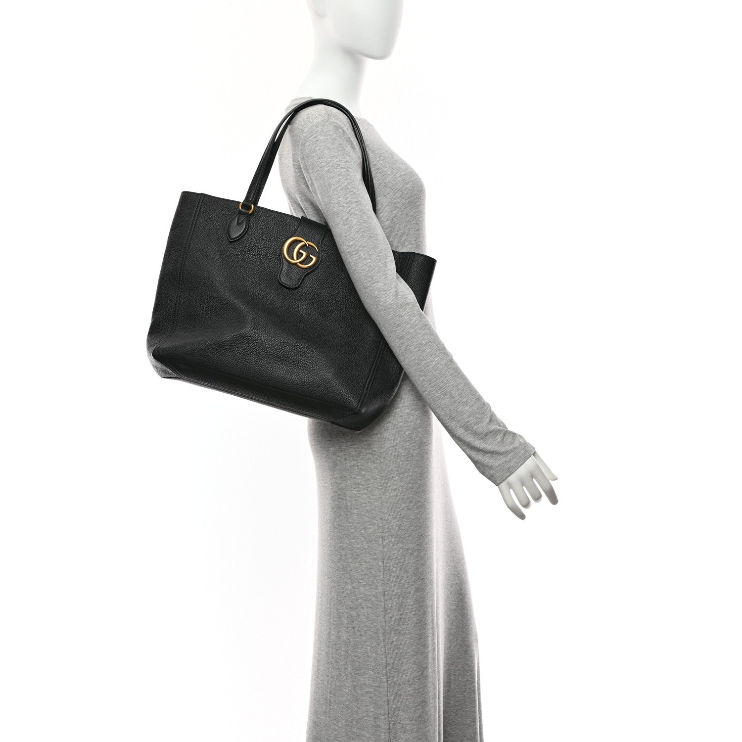 Gucci Grained Calfskin Small Dahlia Tote Black