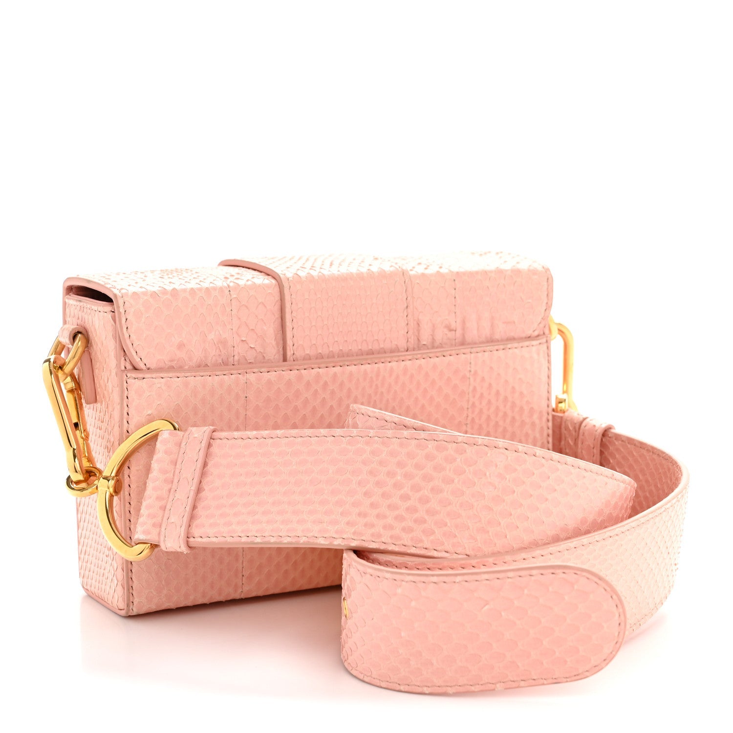 Christian Dior Snakeskin 30 Montaigne Box Bag Rose Clair