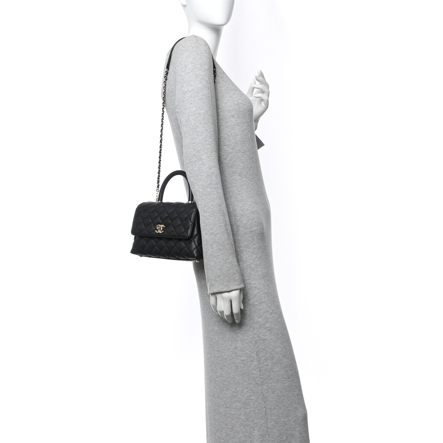 Chanel Caviar Quilted Mini Coco Handle Flap Black