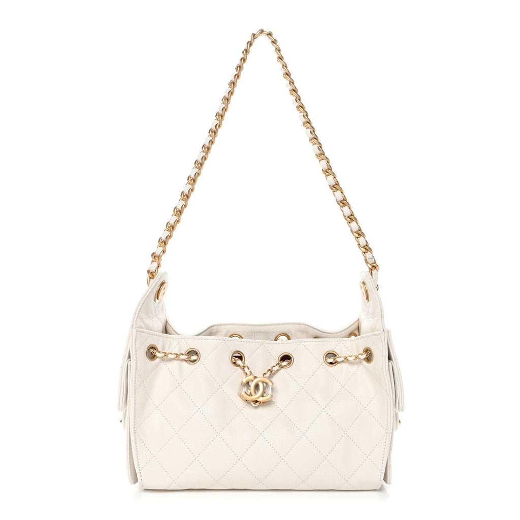 Chanel Caviar Quilted Mini Chanel 25 Handbag White