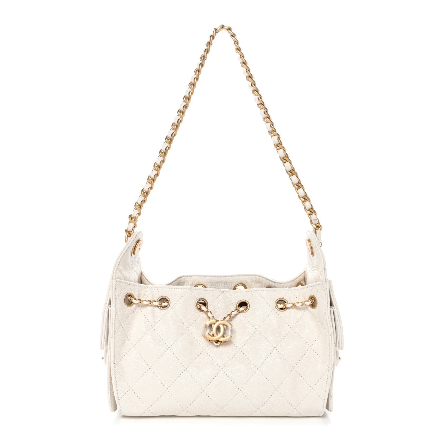 Chanel Caviar Quilted Mini Chanel 25 Handbag White