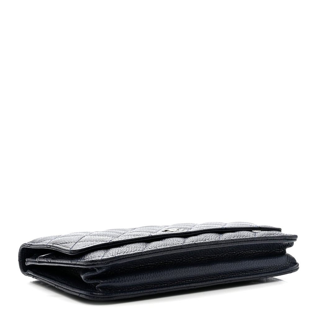 Chanel Caviar Quilted Wallet on Chain WOC Navy Blue