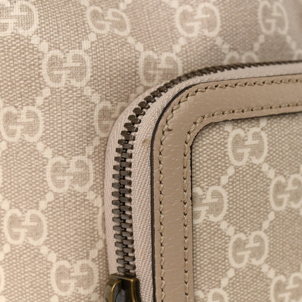 Gucci GG Supreme Monogram Azalea Calfskin Retro Interlocking G Buckle Backpack Beige Mystic White