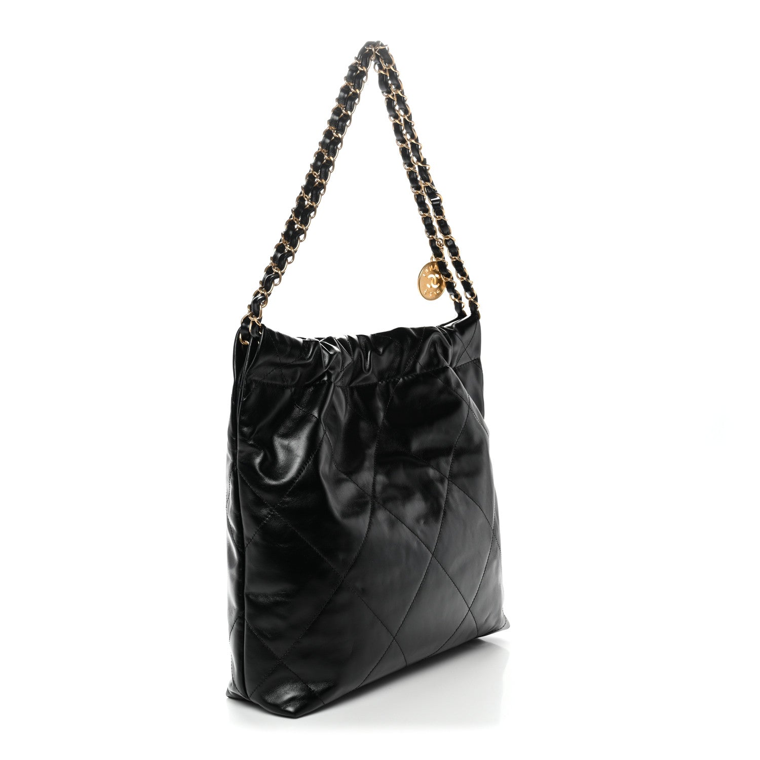 Chanel Shiny Calfskin Quilted Small Chanel 22 Black