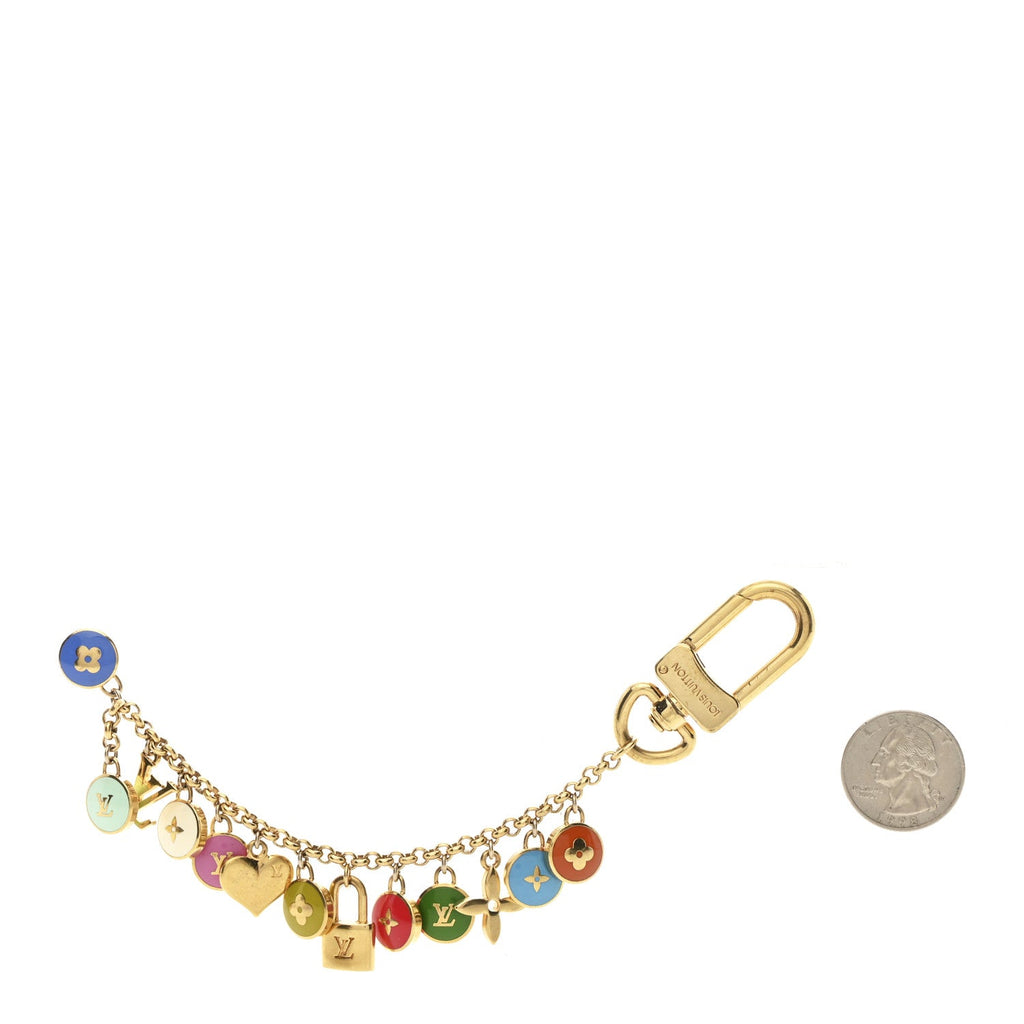 Louis Vuitton Metal Enamel Pastilles Key Chain Bag Charm Multicolor