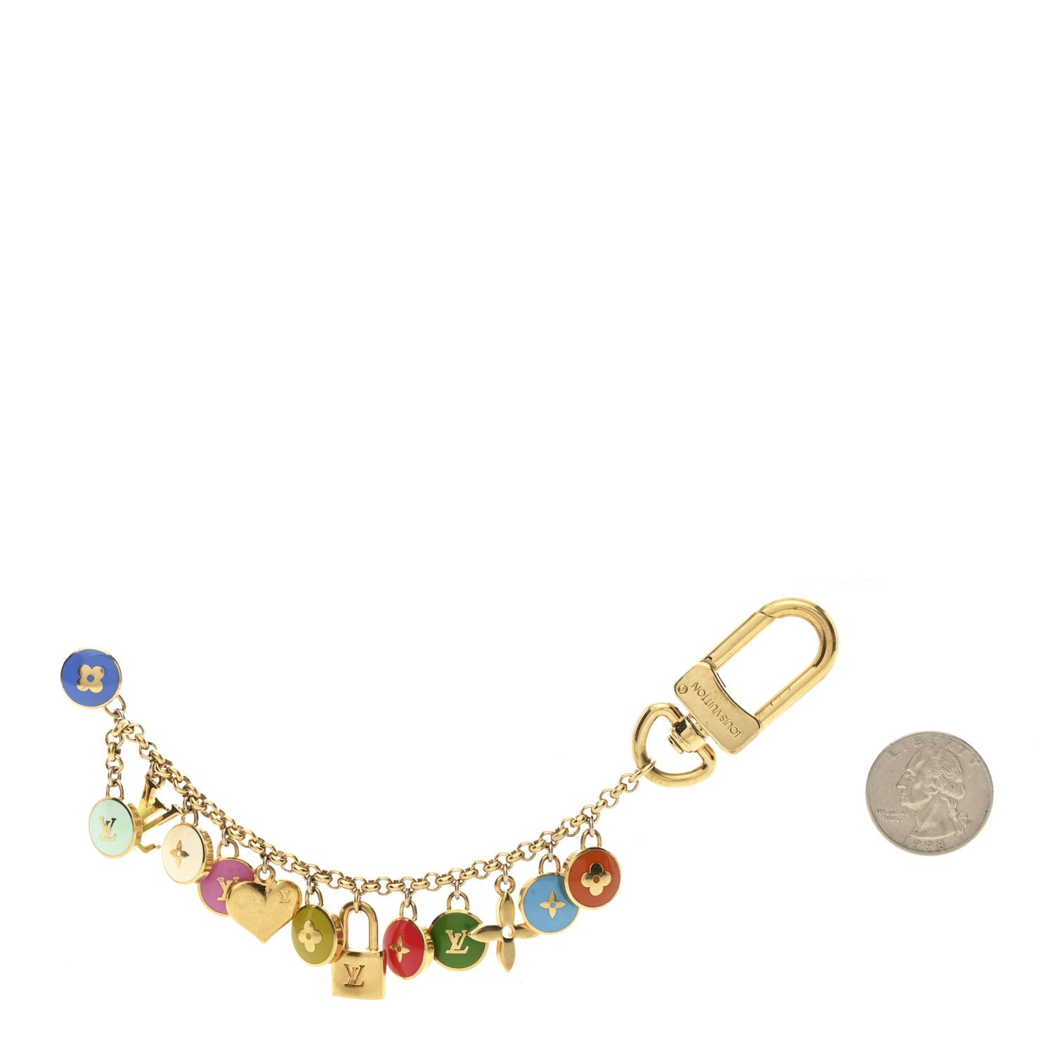 Louis Vuitton Metal Enamel Pastilles Key Chain Bag Charm Multicolor
