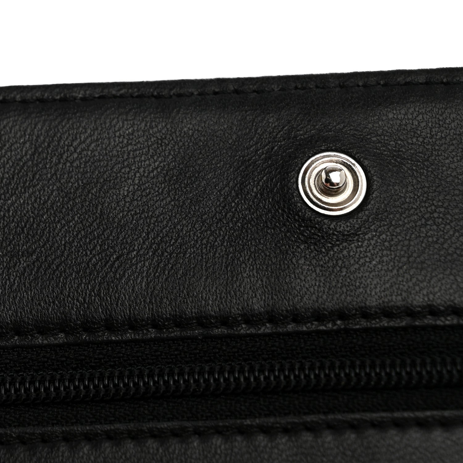 Chanel Lambskin Camellia Embossed Wallet On Chain WOC Black
