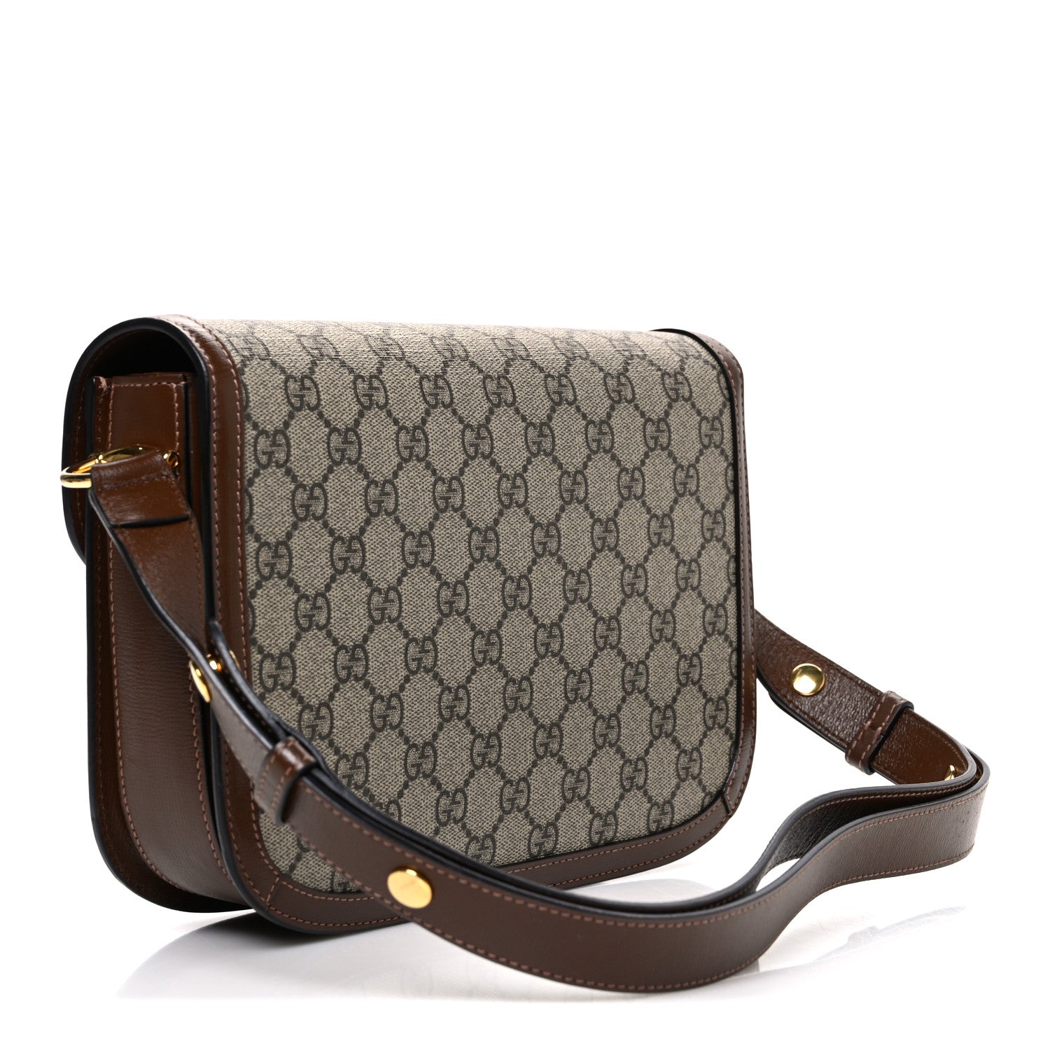Gucci GG Supreme Monogram Horsebit 1955 Shoulder Bag Beige Brown Sugar
