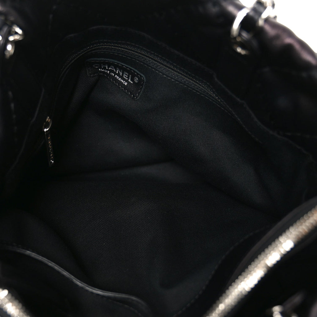 Chanel Calfskin Contrast Stitch Tote Black
