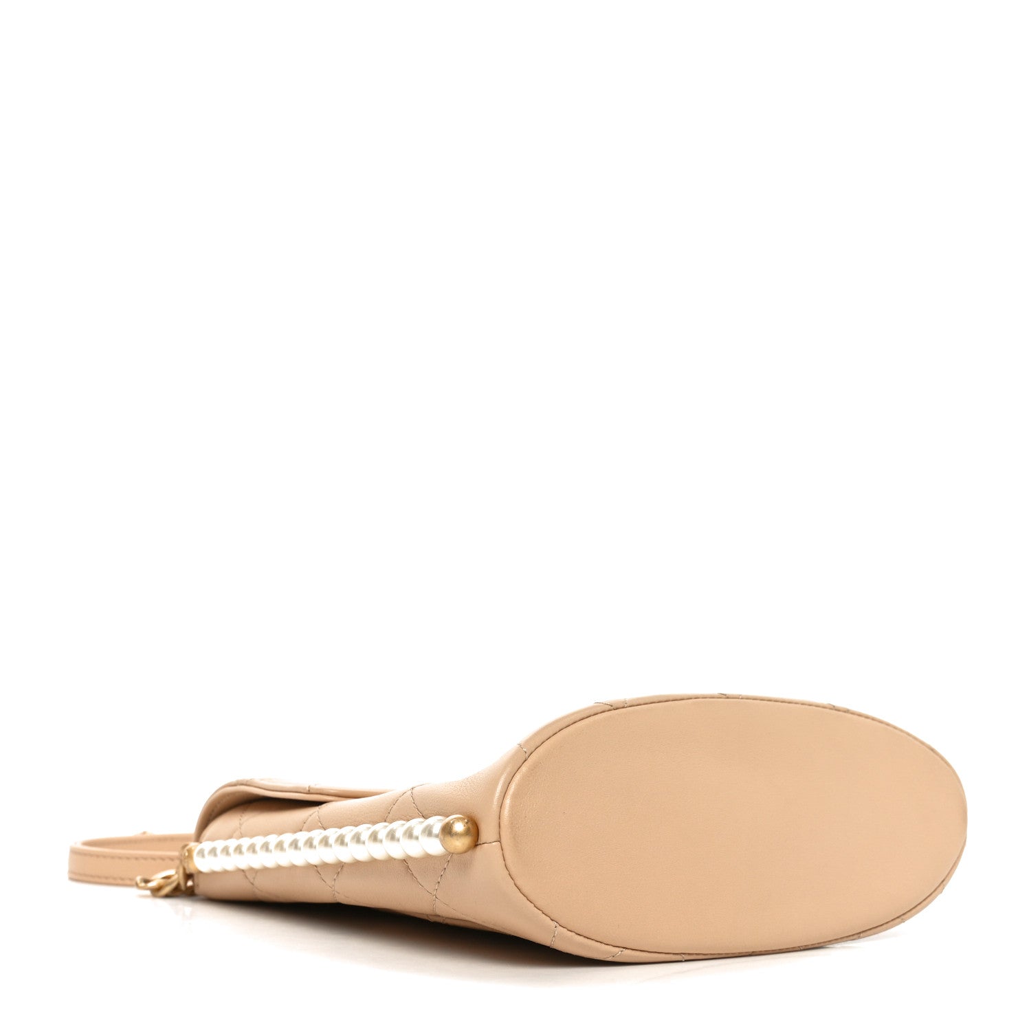 Chanel Calfskin Quilted Pearl Small Hobo Bag Beige