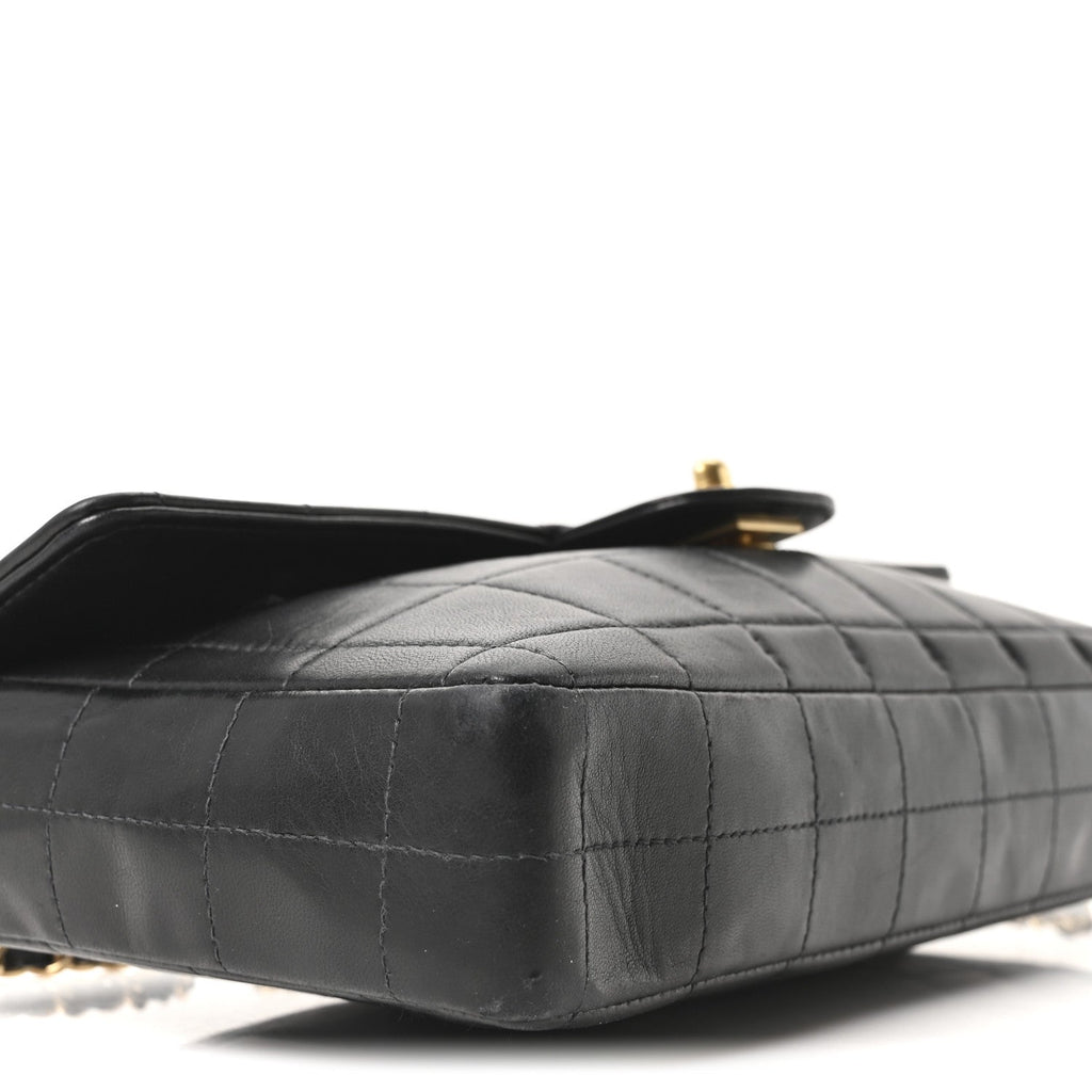 Chanel Lambskin East West Chocolate Bar Flap Black
