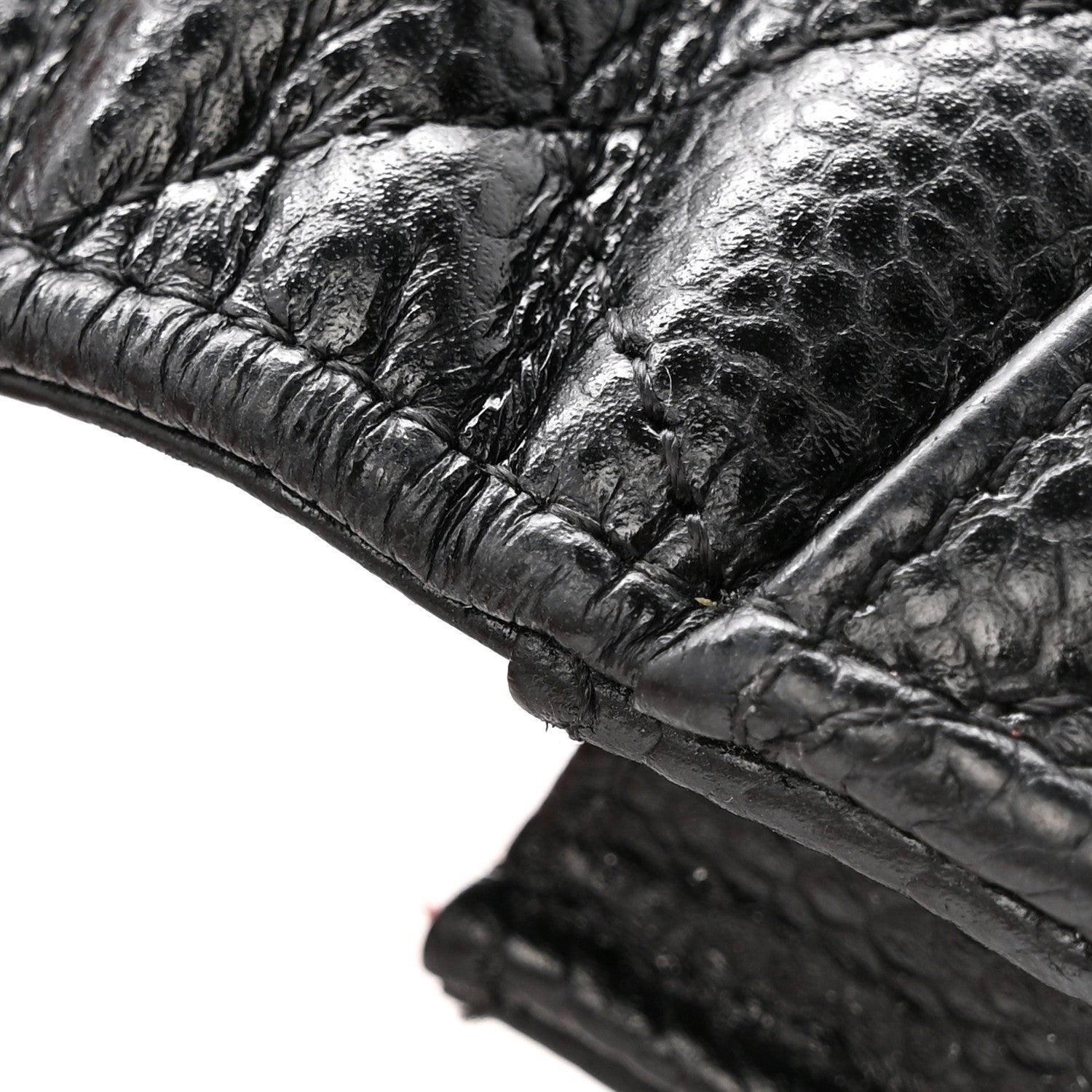 Caviar Quilted Flap Card Holder Wallet Black