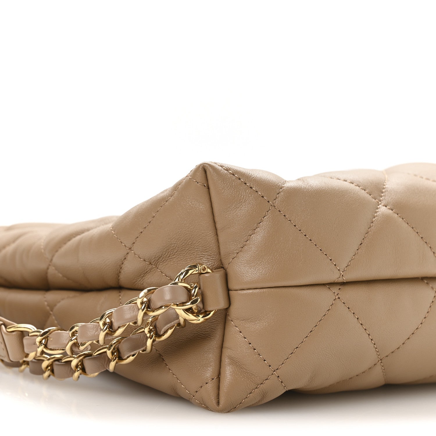 Chanel Lambskin Quilted Hobo Beige
