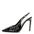 Gucci Vernice Crystal Embellished Guinevere Slingback Pumps 37 Black