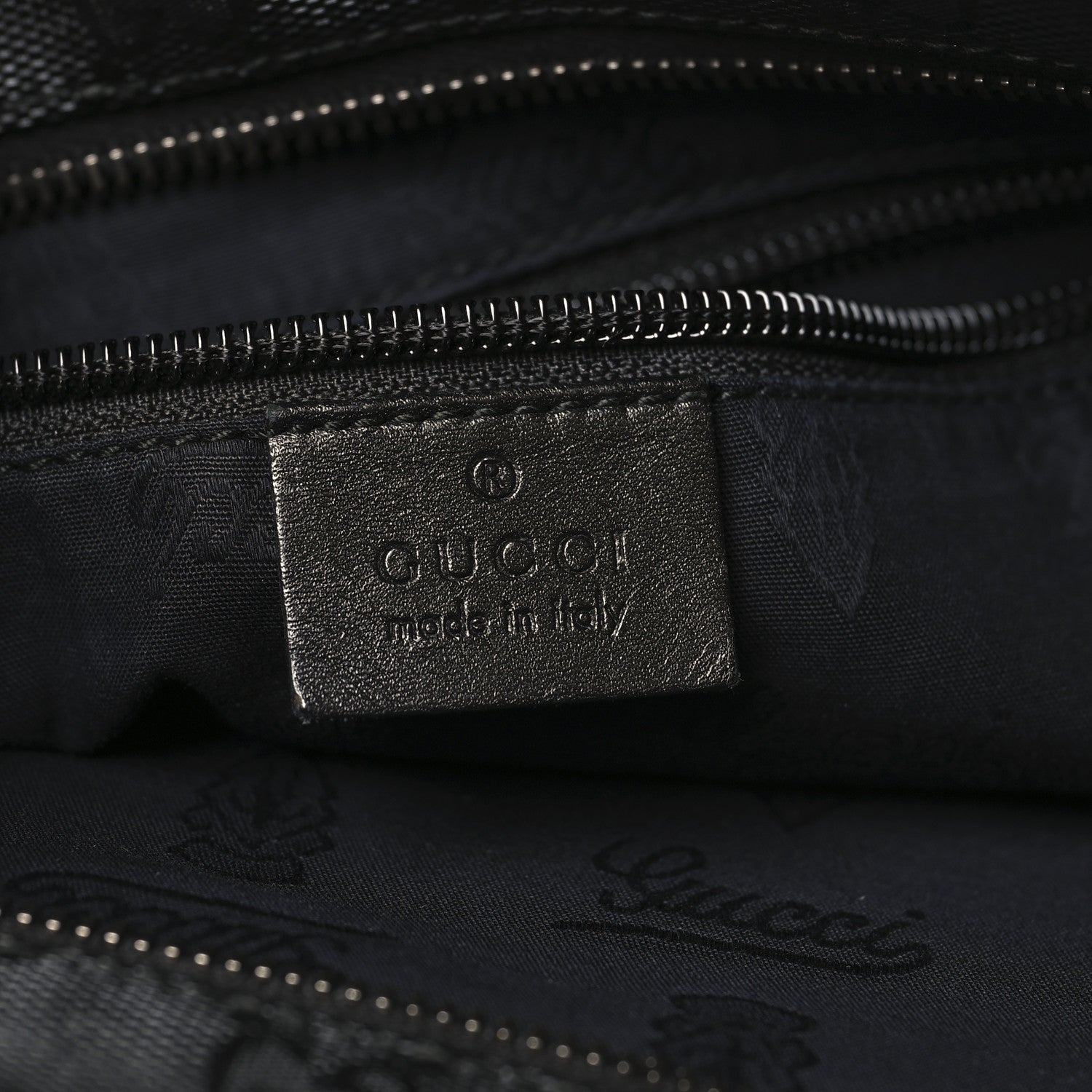 Gucci Imprime Monogram Medium Flat Messenger Bag Black
