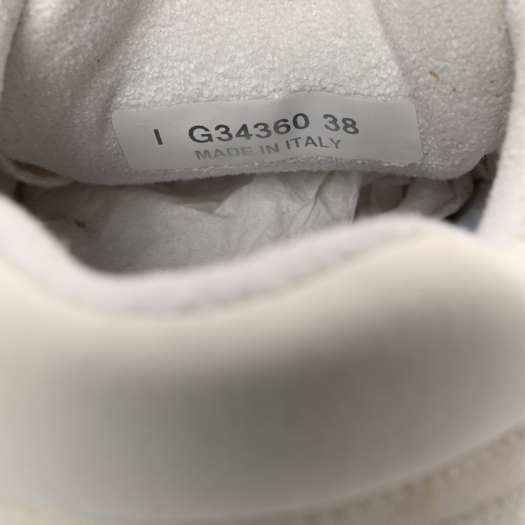 Chanel Suede Calfskin Fabric CC Sneakers 38 White