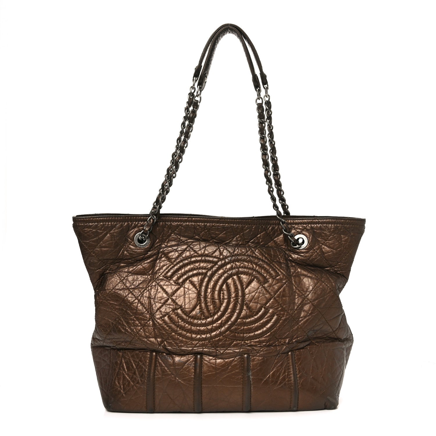 Chanel Metallic Aged Calfskin Large Shopping In Moscow Tote Bronze