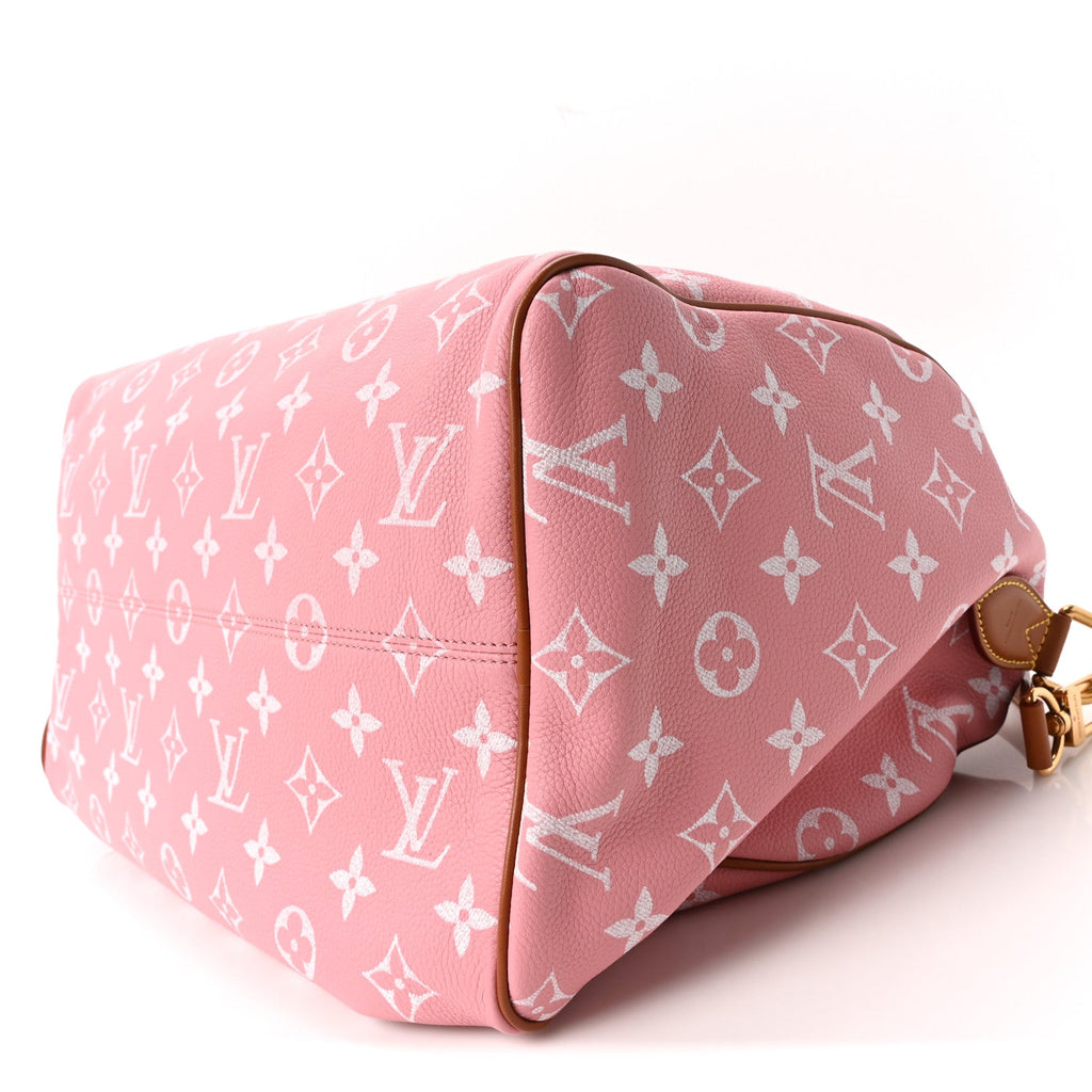 Louis Vuitton Calfskin Monogram Speedy P9 Bandouliere 40 Pink Sakura