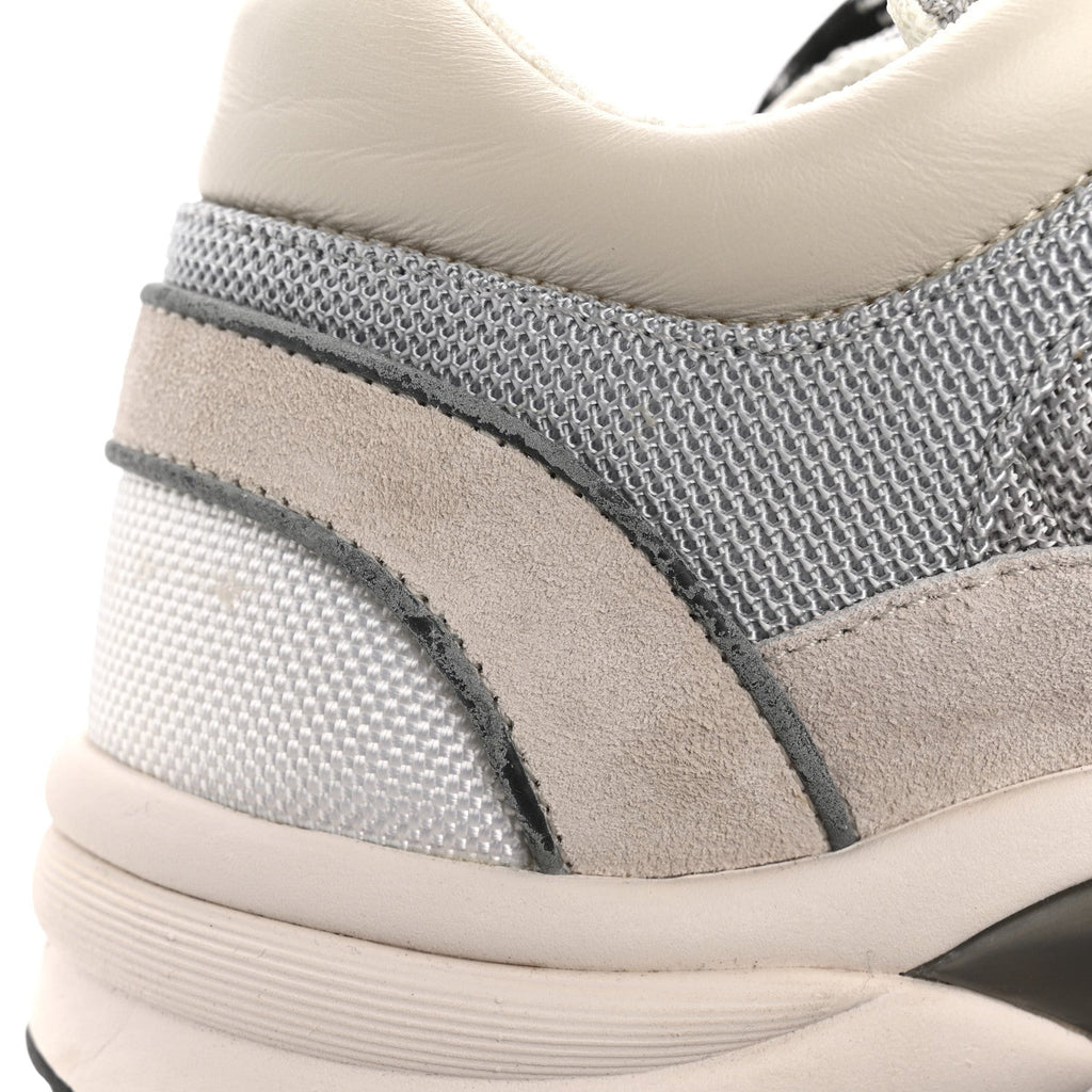 Nylon Calfskin Suede Womens CC Sneakers 36.5 Grey White